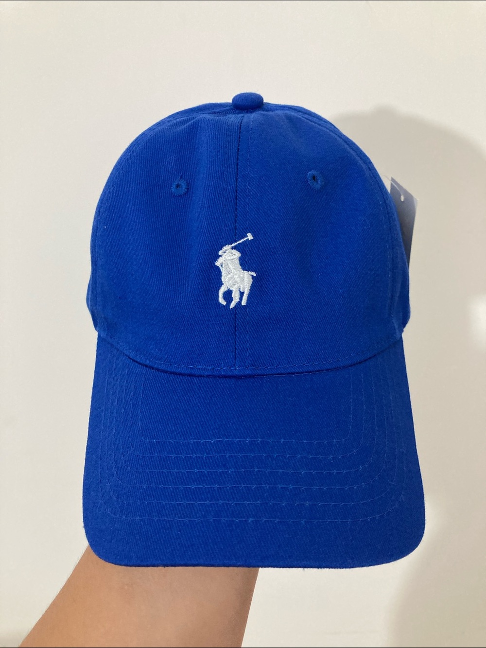 Ralph Lauren Royal Blue Polo Pony Baseball Cap with White Logo